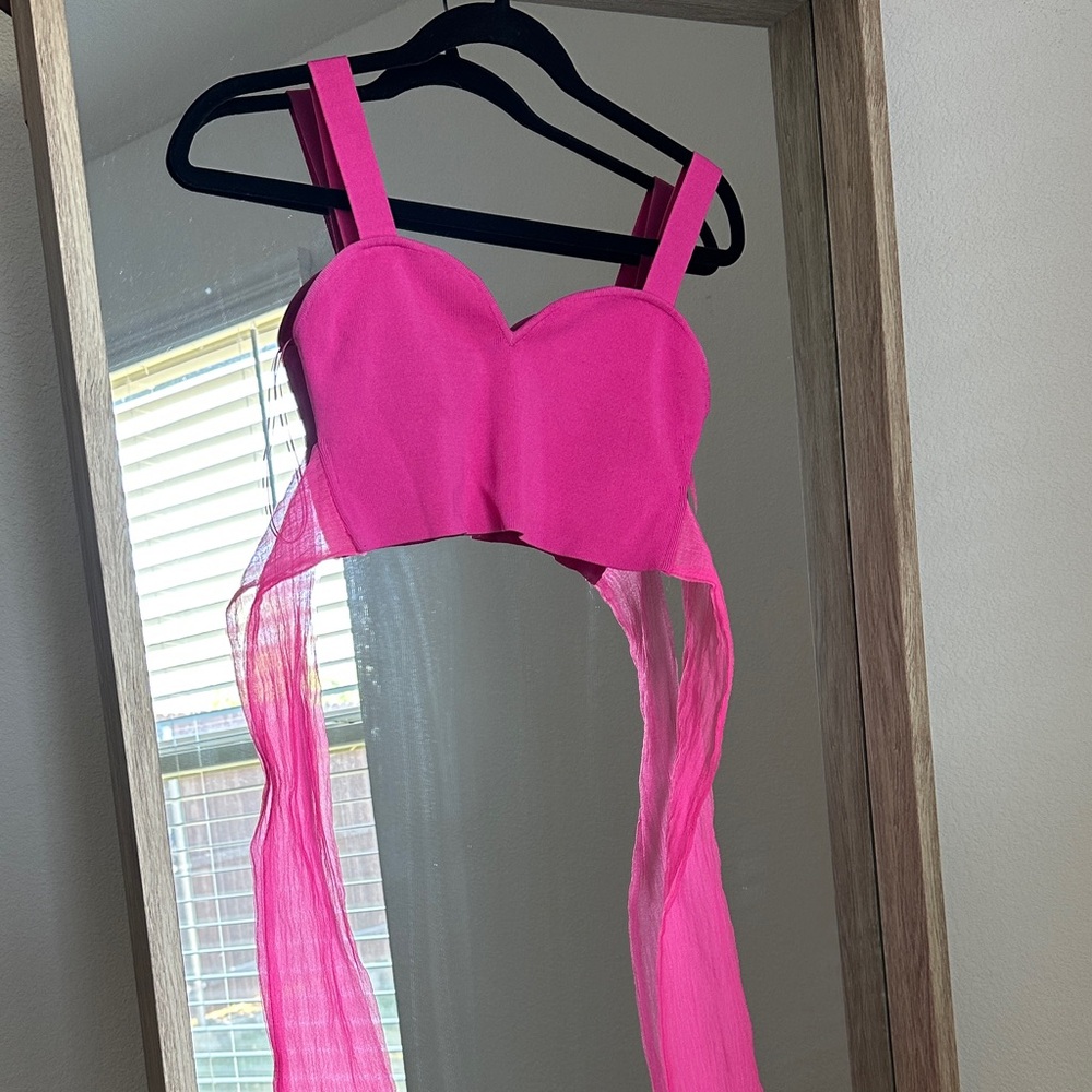 Zara Bright Pink Crop Top